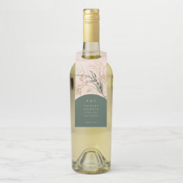 金ゴールド抽象芸術ユーカリモダンライナリーモス ボトルネックタグ