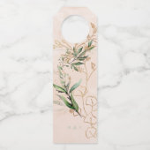 金ゴールド抽象芸術ユーカリモダンライナリーモス ボトルネックタグ (裏面)