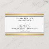 金ゴールド抽象芸術レターフォームIII (作家、ライター用) 名刺 (裏面)