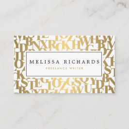 金ゴールド抽象芸術レターフォームIII (作家、ライター用) 名刺