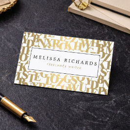 金ゴールド抽象芸術レターフォームIII (作家、ライター用) 名刺