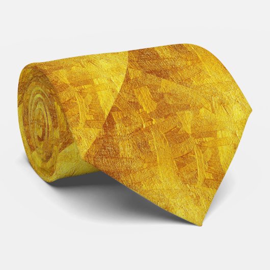 金ゴールド抽象芸術柄ネクタイ ネクタイ (ロール)