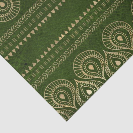 金ゴールド抽象芸術水滴の緑の分離 薄葉紙 (詳細)