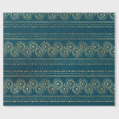 金ゴールド抽象芸術水滴ティール（緑がかった色） ラッピングペーパー (フラット)