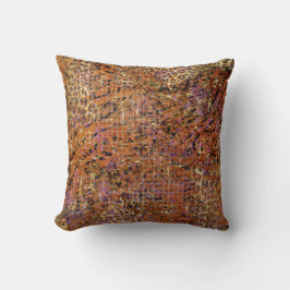 金ゴールド抽象芸術混合動物及びヒョウの肌  クッション