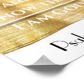 金ゴールド抽象芸術聖句引用文詩篇46:10 ポスター (角)