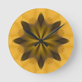 金ゴールド抽象芸術花 ラウンド壁時計