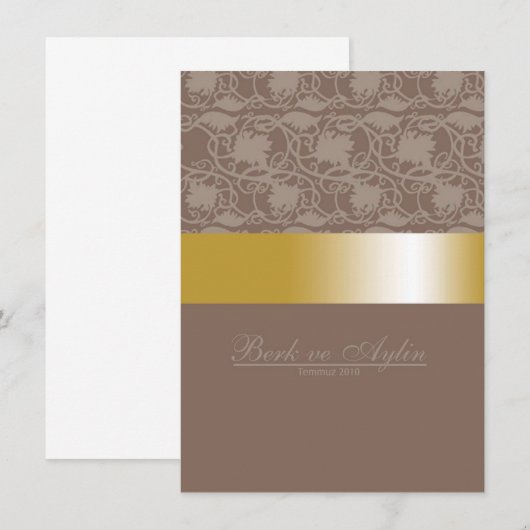 金ゴールド招待 招待状 (正面/裏面)