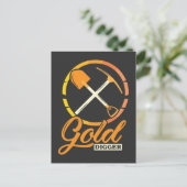 金ゴールド掘りパンニングマイナおもしろいー ポストカード (スタンド正面)