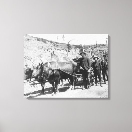 金ゴールド探鉱者グループ写真 キャンバスプリント (正面)