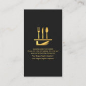 金ゴールド提供プレートカトラリーバトラーのタキシードスーツ 名刺 (裏面)