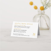 金ゴールド搭乗券チケット折り曲げ護衛 プレイスカード (裏面)