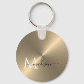 金ゴールド放射状メタリックスクリプト名 キーホルダー (正面)