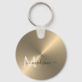 金ゴールド放射状メタリックスクリプト名 キーホルダー