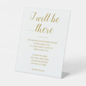 金ゴールド救は私の名前の記念赤ちゃんシャワー付きの席 台座サイン (正面)