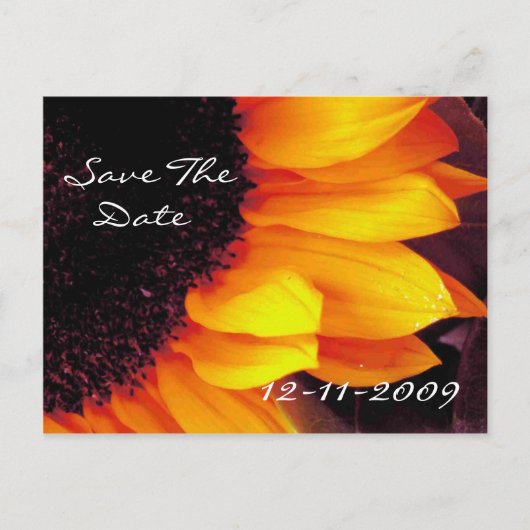 金ゴールド救スフラワーデイト新婦結婚の 案内ポストカード (正面)