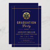 金ゴールド救急医療隊員EMTクラス2025青色卒業 招待状 (正面/裏面)