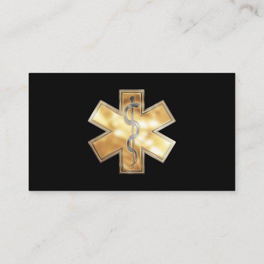 金ゴールド救急医療隊員EMT EMS 名刺 (裏面)