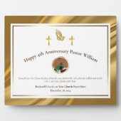 金ゴールド教会の牧師の感謝のアニバーサリーギフト フォトプラーク (正面)