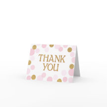 金ゴールド散水散ピンクのドットありがとう