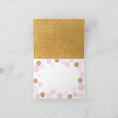 金ゴールド散水散ピンクのドットありがとう サンキューカード (内部)
