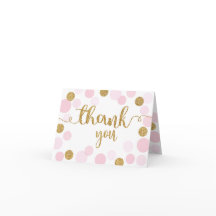 金ゴールド散水散ピンクのドットありがとう