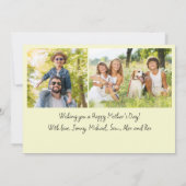 金ゴールド数々のサンシャイン母の日カード (裏面)