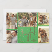 金ゴールド数々のJOYFUL写真クリスマスグリーン シーズンカード (正面)