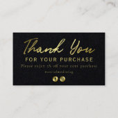 金ゴールド文字の手作りスパがブラックカードにセット 名刺 (裏面)