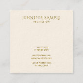 金ゴールド文字カスタムテンプレートスエレガントクエアシンプル スクエア名刺 (裏面)