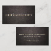 金ゴールド文字ダークレザー手作素晴らしりアクセサリー 名刺 (正面/裏面)