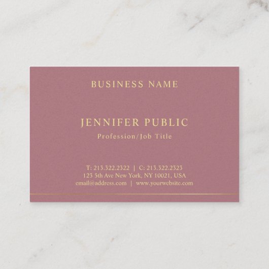 金ゴールド文字テンプレートエレガントプロフェッショナルモダン 名刺 (裏面)