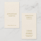 金ゴールド文字テンプレートモダンプロフェッショナル垂直 名刺 (正面/裏面)