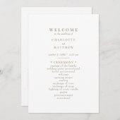 金ゴールド文字ホワイト結婚式 プログラム (正面/裏面)