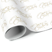 金ゴールド文字メリークリスマスラッピング紙 ラッピングペーパー (ロールコーナー)