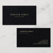 金ゴールド文字モダンミニマルエレガントリストプレミアムブラック 名刺 (正面/裏面)
