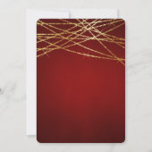 金ゴールド文字列のライト(Ruby Red) 招待状 (裏面)
