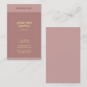 金ゴールド文字名エレガントモダンテンプレート垂直 名刺 (正面/裏面)