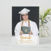 金ゴールド文字院写真卒業発表 招待状 (スタンド正面)