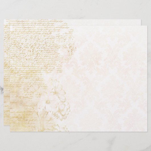 金ゴールド文字&ダマススクレープブックエフェメラ (正面/裏面)