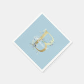 金ゴールド文字「B」のカスタマイズ スタンダードカクテルナプキン (角)