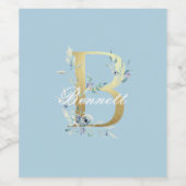 金ゴールド文字「B」のカスタマイズ ワインラベル (シングルラベル)