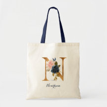 金ゴールド文字Nおよび赤面フローラ パーソナライズされた