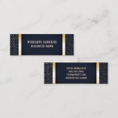 金ゴールド斑模様 |ダークブルー金ゴールドメタルトリム スキニー名刺 (正面/裏面)