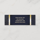 金ゴールド斑模様 |ダークブルー金ゴールドメタルトリム スキニー名刺 (裏面)