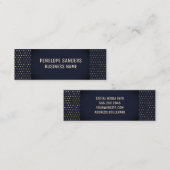 金ゴールド斑模様 |ラグジュアリーダークブルー スキニー名刺 (正面/裏面)