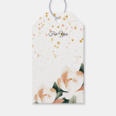 金ゴールド斑水色牡丹ギフトラベル ギフトタグ (正面)