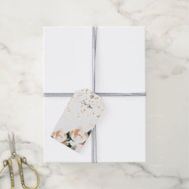 金ゴールド斑水色牡丹ギフトラベル ギフトタグ