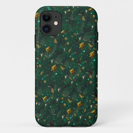 金ゴールド斑点のあるグリーンメイトケース Case-Mate iPhoneケース (裏面)