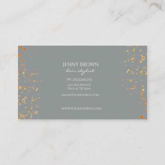 金ゴールド斑点グレートレンディー名刺 名刺 (裏面)